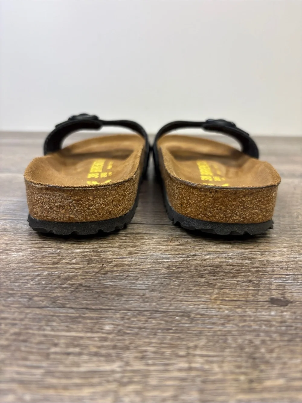 Birkenstock Madrid Black Birko-Flor One Strap Slide Sandals EU 38 US 7